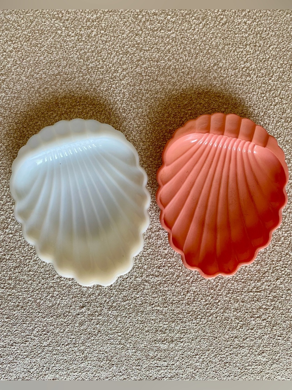 Vintage Hazel Atlas Milk Glass Shell Dishes
